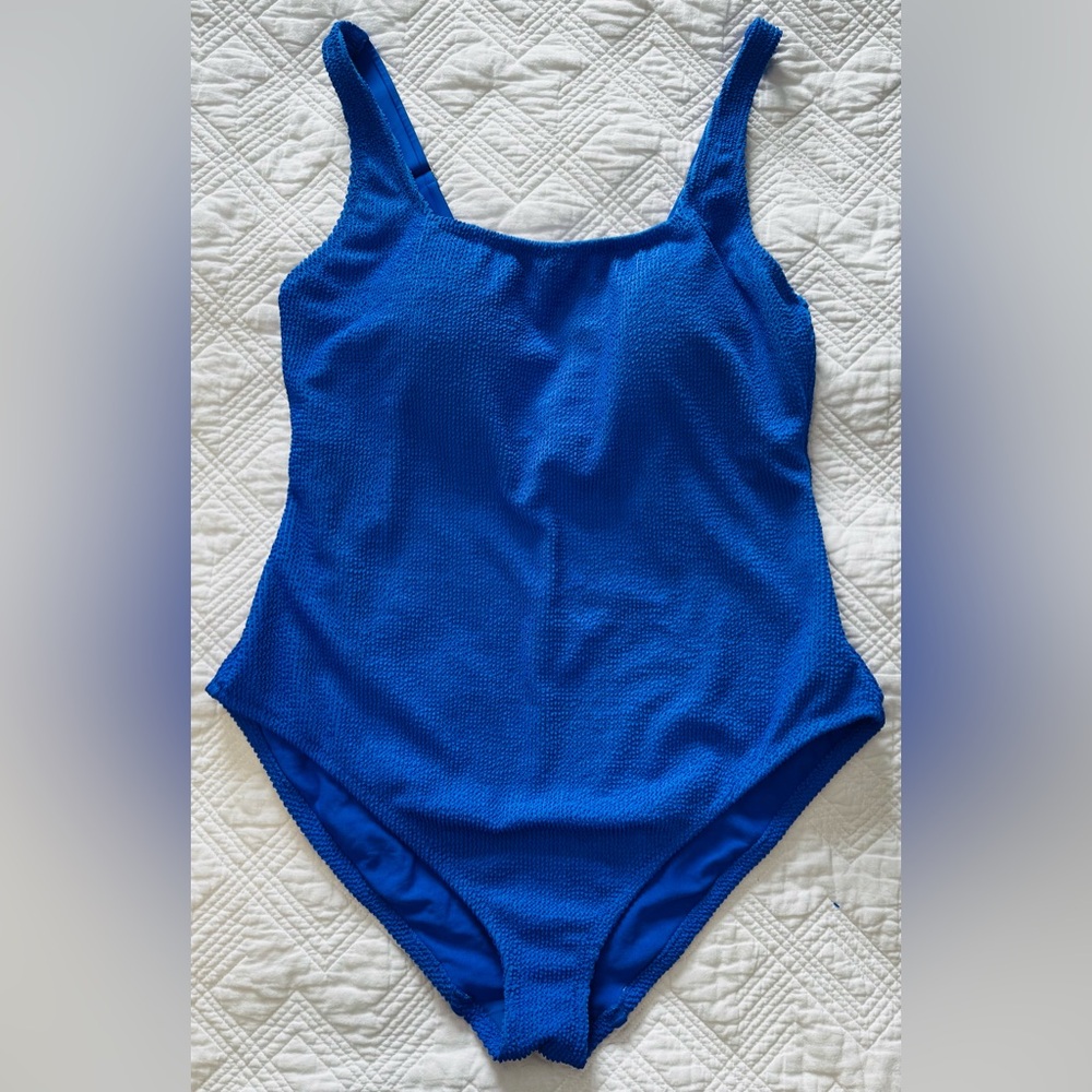 Shade & Shore Royal Blue Textured Swimsuit Size 18 EUC Summer Beach Swimwear